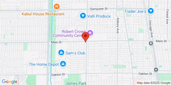 Map of 844 Dodge Ave Evanston, IL 60202
