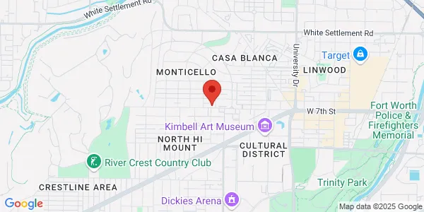Map of 3712 W 7th St Fort Worth, TX 76107