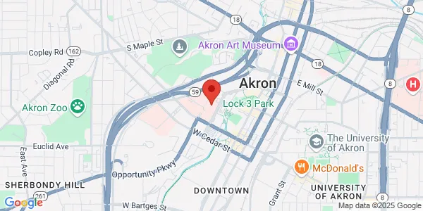 Map of 214 W Bowery St Akron, OH 44308