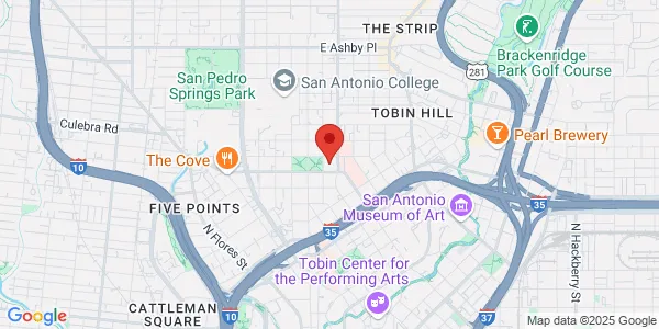 Map of 1303 McCullough Ave Ste 374 San Antonio, TX 78212