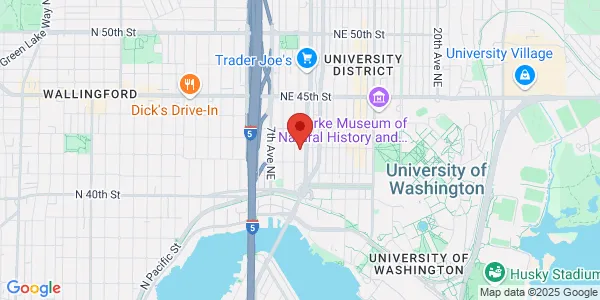 Map of 4225 Roosevelt Way NE Seattle, WA 98105