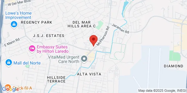 Map of 6010 McPherson Rd Ste 200 Laredo, TX 78041
