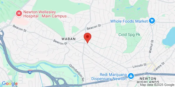 Map of 361 Woodward St Newton, MA 02468