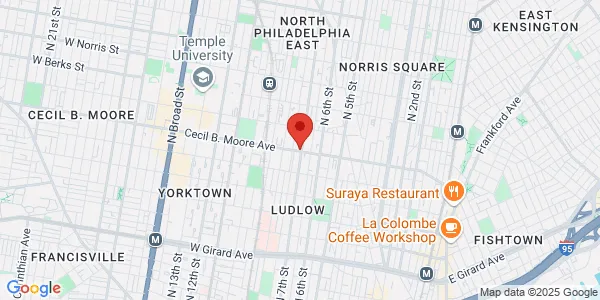 Map of 703 Cecil B Moore Ave Philadelphia, PA 19122