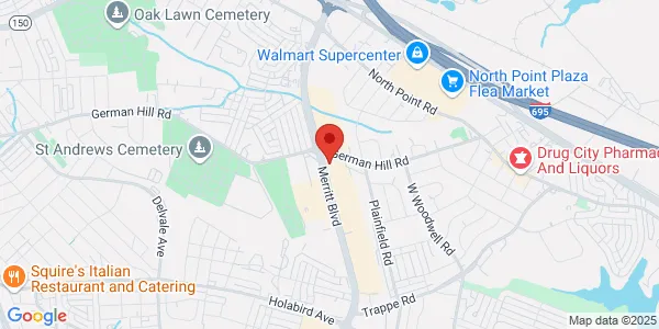 Map of 1307 Merritt Blvd Dundalk, MD 21222