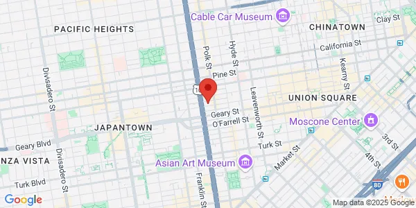 Map of 1160 Post St San Francisco, CA 94109