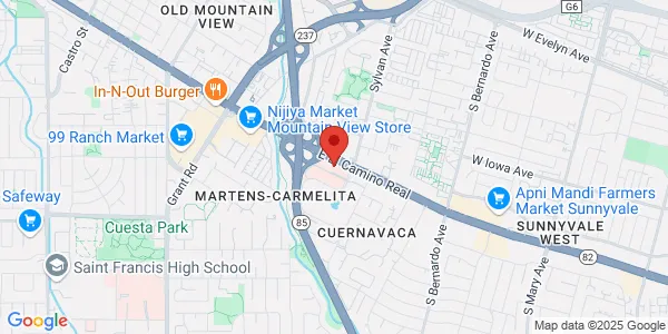 Map of 701 E El Camino Real Floor 3 Palo Alto Medical Foundation Mountain View, CA 94040