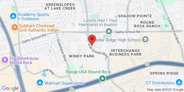 Map of 1925 S Aw Grimes Blvd Round Rock, TX 78664