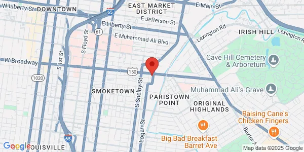 Map of 834 E Broadway Louisville, KY 40204