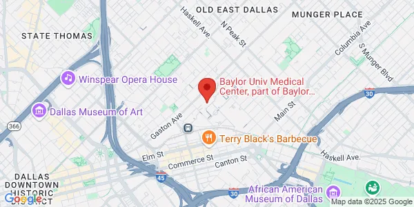 Map of 3600 Gaston Ave Ste 1109 Dallas, TX 75246