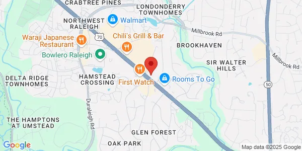 Map of 6010 Glenwood Ave Raleigh, NC 27612