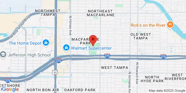 Map of 1700 N MacDill Ave Macfarlane Park Tampa, FL 33607