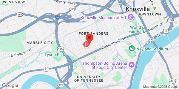 Map of 1901 Clinch Ave Knoxville, TN 37916