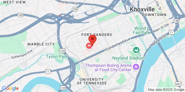 Map of 1901 Clinch Ave Knoxville, TN 37916