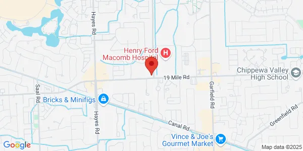 Map of 15945 19 Mile Rd Ste 102 Clinton Township, MI 48038
