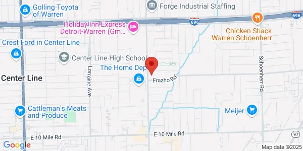 Map of 26000 Hoover Rd Warren, MI 48089