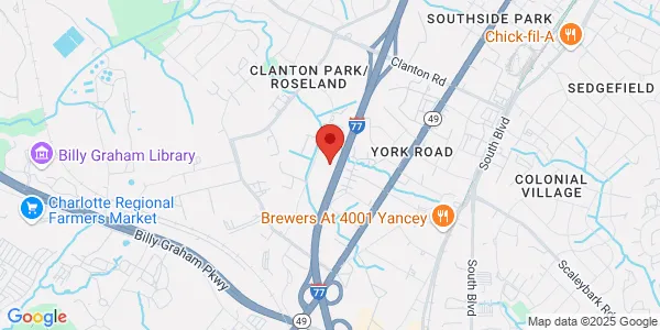 Map of 4205 Stuart Andrew Blvd Ste D Charlotte, NC 28217
