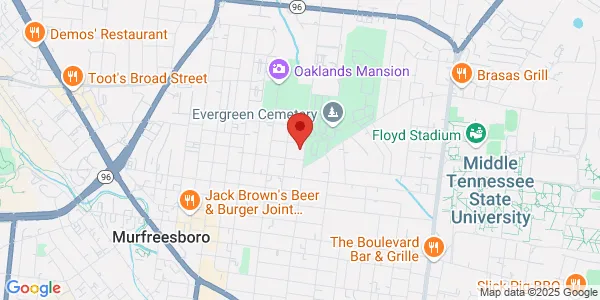 Map of 625 N Highland Ave Murfreesboro, TN 37130