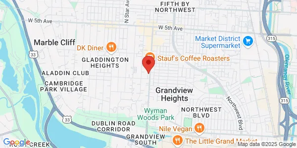 Map of 1217 Grandview Ave Columbus, OH 43212