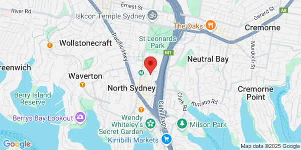 Map of 138 Walker St North Sydney New South Wales 2060 Australia