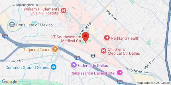 Map of 2280 Inwood Rd UT Southwestern Medical Center’s Dallas, TX 75235