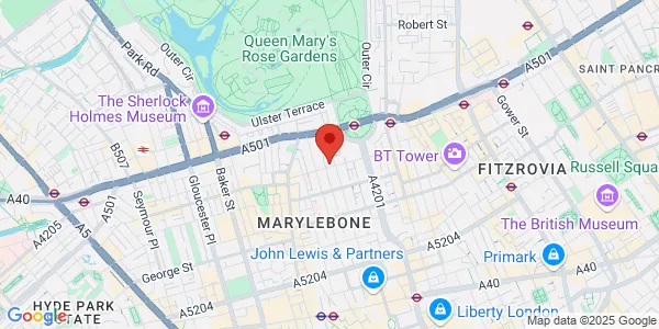 Map of Suite 3 117a Harley Street Marylebone W1G 6AT United Kingdom
