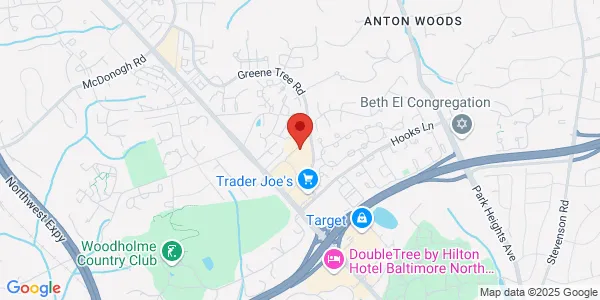 Map of 1838 Greene Tree Rd Ste 115 Pikesville, MD 21208