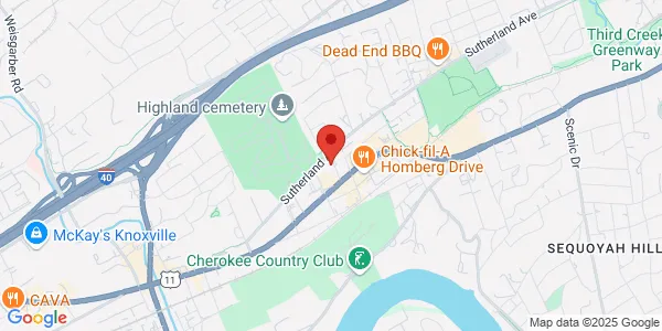 Map of 4206 Sutherland Ave Knoxville, TN 37919
