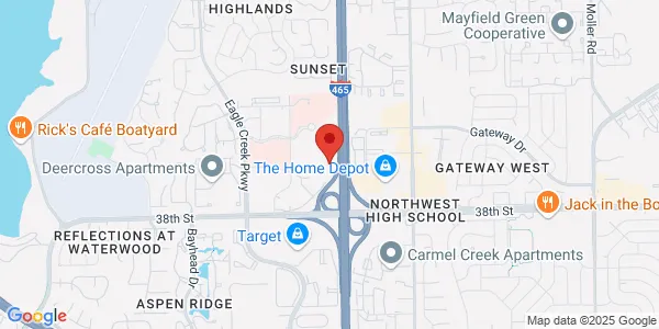 Map of 6620 Parkdale Pl Ste P Indianapolis, IN 46254