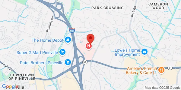 Map of 10512 Park Rd Ste 107 Charlotte, NC 28210
