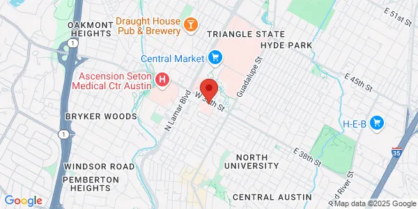 Map of 711 W 38th St Ste B2 Austin, TX 78705
