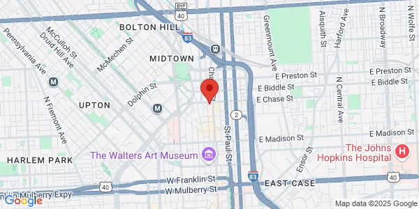 Map of 1030 N Charles St Fl 1 Baltimore, MD 21201