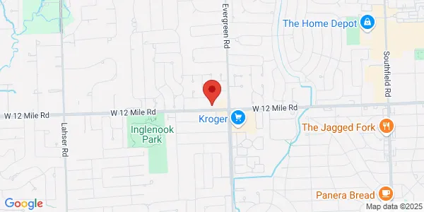 Map of 20240 W 12 Mile Rd Southfield, MI 48076