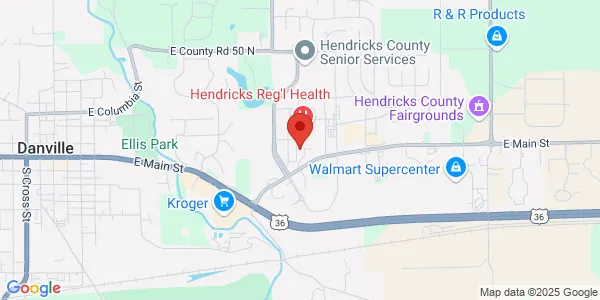 Map of 100 Hospital Ln Ste 315 Danville, IN 46122