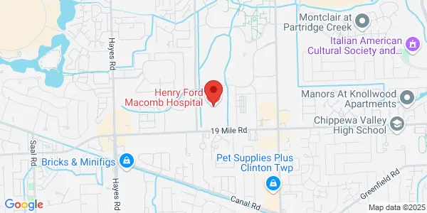 Map of 15855 19 Mile Rd Clinton Township, MI 48038