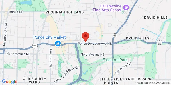 Map of 920 Ponce De Leon Ave NE Atlanta, GA 30306