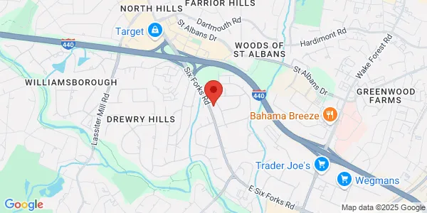 Map of 3613 Haworth Dr Ste 101 Raleigh, NC 27609
