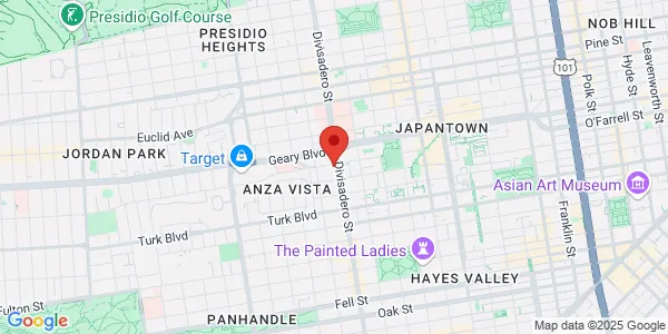 Map of 2107 O'Farrell St San Francisco, CA 94115