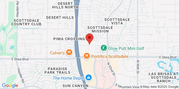 Map of 8962 E Desert Cove Ave Ste 110 Scottsdale, AZ 85260