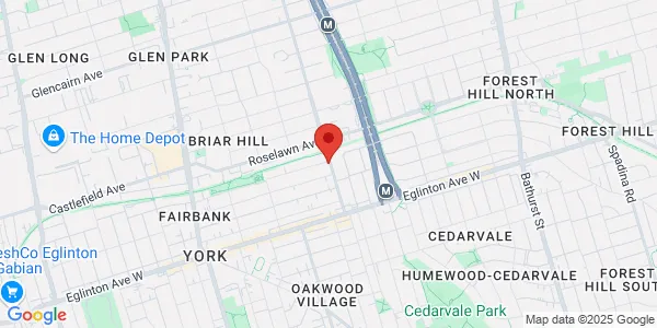 Map of 100 Marlee Avenue York, ON M6E 3B5 Canada