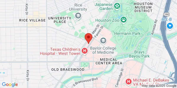 Map of 6560 Fannin St Ste 1950 Houston, TX 77030