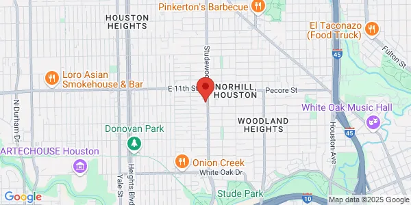 Map of 1001 Studewood St Ste 200B Houston, TX 77008