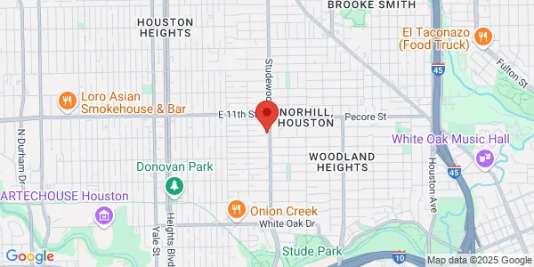 Map of 1001 Studewood St Houston, TX 77008