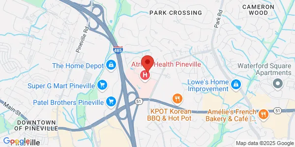 Map of 10512 Park Rd Ste 201 Charlotte, NC 28210