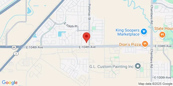 Map of 13635 E 104th Ave Ste 300 Commerce City, CO 80022