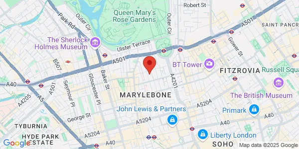 Map of 9 Upper Wimpole Street London W1G 6LJ United Kingdom