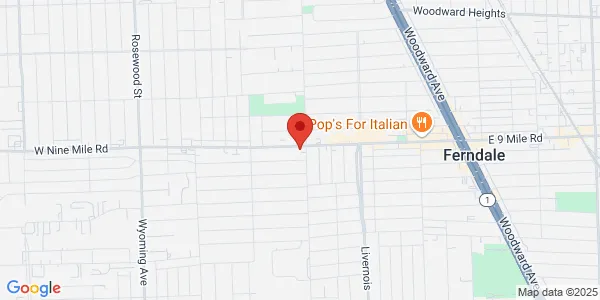 Map of 1111 W Nine Mile Rd Ferndale, MI 48220