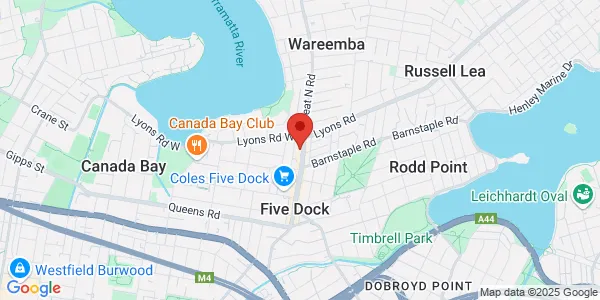 Map of 229 Great North Rd Five Dock New South Wales 2046 Australia