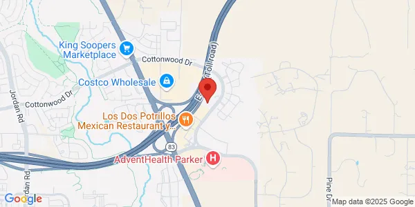 Map of 19284 Cottonwood Dr Ste 104 Parker, CO 80138