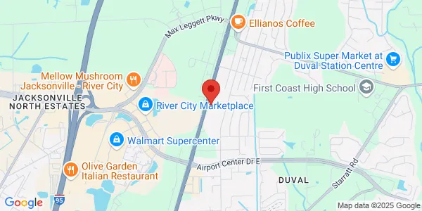 Map of 13453 North Main St Ste 501 Jacksonville, FL 32218